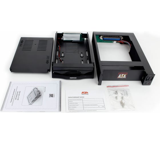 Mobile rack салазки AgeStar 3,5" SATA I/II/III, пластик, черный, SR3P-SW-2F (BLACK)