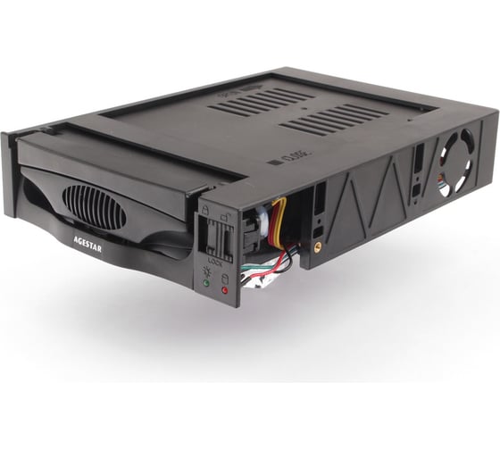 Mobile rack салазки AgeStar 3,5" SATA I/II/III, пластик, черный, SR3P-SW-1F (BLACK)