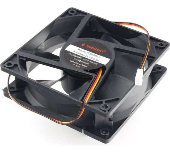 Вентилятор Gembird 120x120x38, подшипник, 3 pin, провод 40 см, D12038BM-3