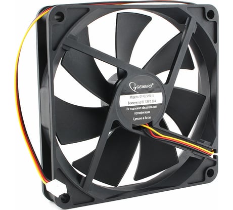 Вентилятор Gembird 140x140x25 гидродинамический 3 pin провод 40 см D14025HM-3