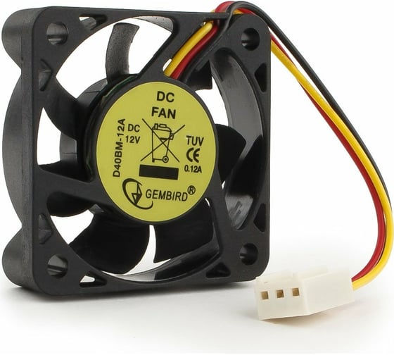 Вентилятор Gembird D40BM-12A 40x40x10 подшипник 3 pin провод 7 см D40BM-12A 1