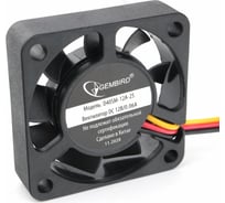 Вентилятор Gembird 40x40x10, втулка, 3 pin, провод 25 см, D40SM-12A-25