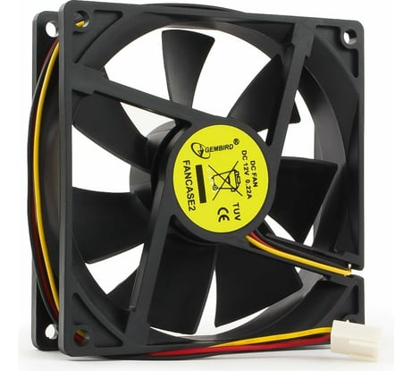 Вентилятор Gembird 92x92x25, втулка, 3 pin, провод 30 см, FANCASE2