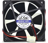 Вентилятор JAMICON JF0825B1H 80х80х25 12В с разъемом 2 конт.MOLEX 5239-2(PHU-2) С00034853