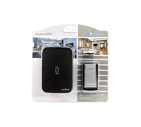 Звонок на батарейках, черный, 20 мелодий Мелодика Б502