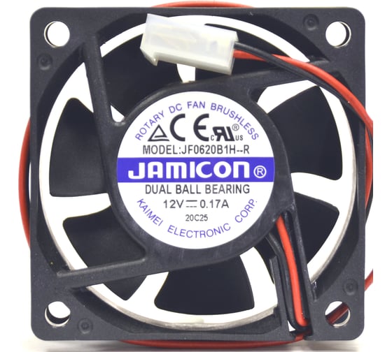 Вентилятор JAMICON JF0620B1H 60х60х20 12В с разъемом 2 конт.MOLEX 5239-2(PHU-2) С00040030 1