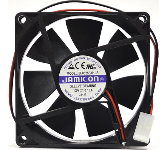 Вентилятор JAMICON JF0825S1H JF0825S1H 12В с разъемом 2 конт.MOLEX 5239-2(PHU-2) C00039526 1