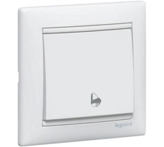 Выключатель Legrand кнопочный одноклавишный с символом звонка IP44 Legrand Valena 10А 250В схема 1P безвинтовые зажимы белый 770099 1