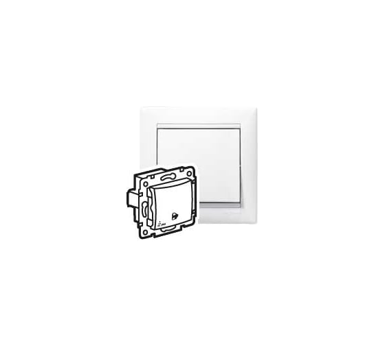 Выключатель Legrand кнопочный одноклавишный с символом звонка IP44 Legrand Valena 10А 250В схема 1P безвинтовые зажимы белый 770099