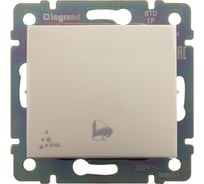 Выключатель Legrand кнопочный одноклавишный с символом звонка IP44 Legrand Valena 10А 250В схема 1P безвинтовые зажимы слоновая кость 774199