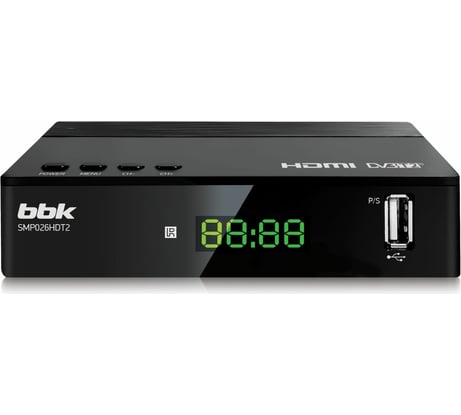Ресивер DVB-T2 bbk SMP026HDT2 черный ЦБ-00001276