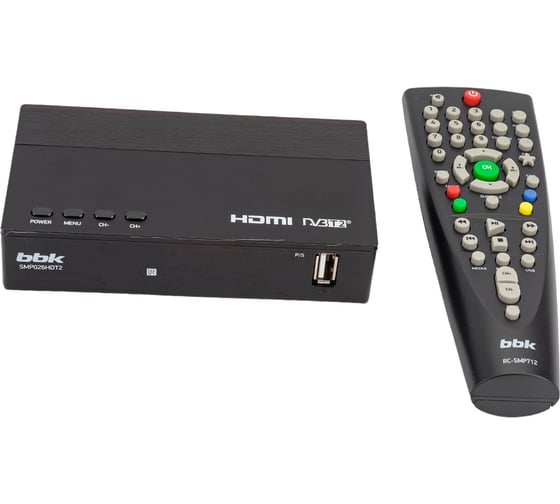 Ресивер DVB-T2 bbk SMP026HDT2 черный ЦБ-00001276