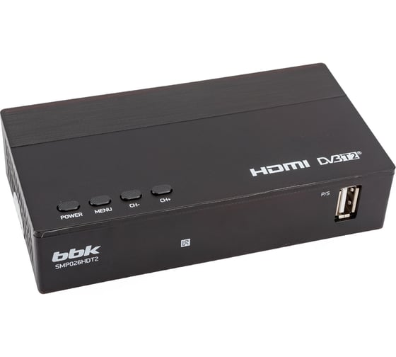 Ресивер DVB-T2 bbk SMP026HDT2 черный ЦБ-00001276