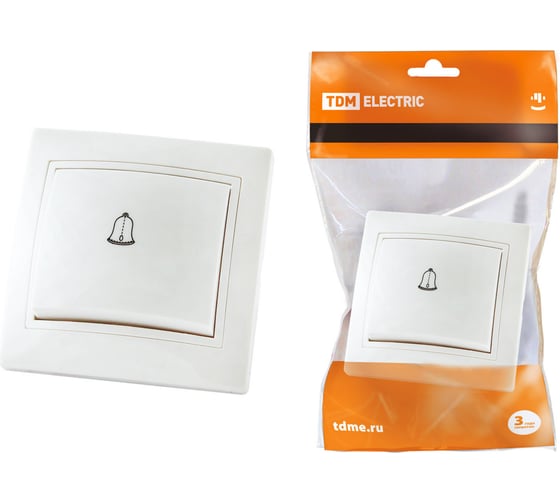 Звонковая кнопка TDM ELECTRIC белая Таймыр SQ1814-0009