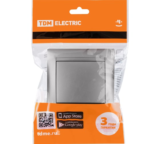 Звонковая кнопка TDM ELECTRIC серебристый металлик Лама SQ1815-0208