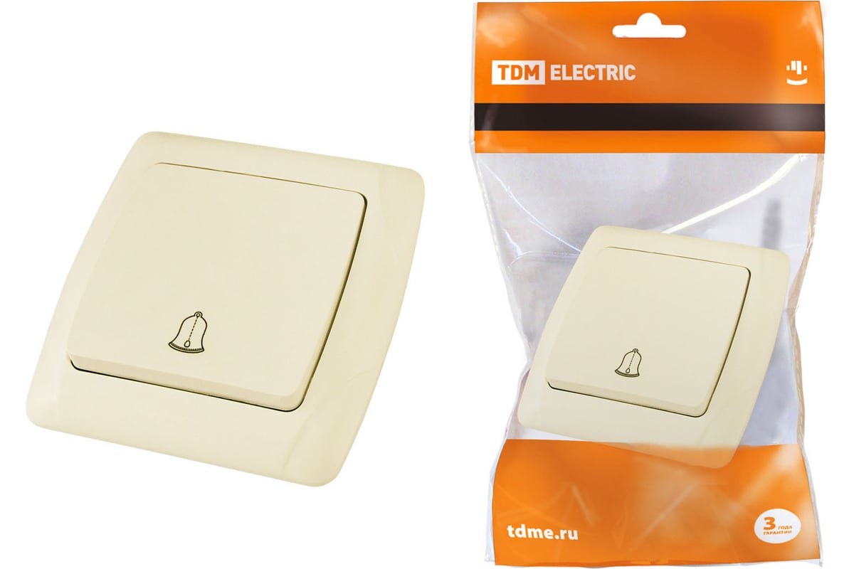 Звонковая кнопка TDM слоновая кость Онега SQ1805-0036 - выгодная цена ...