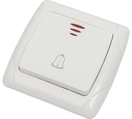 Кнопка звонковая белая с подсветкой 6А TDM ELECTRIC, серия "Онега" SQ1805-0008