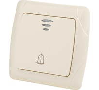 Кнопка для звонка с подсветкой 6А TDM ELECTRIC слоновая кость "Онега" SQ1805-0037