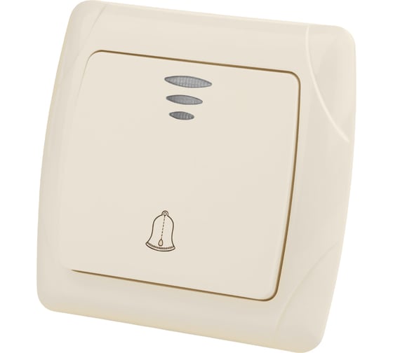 Кнопка для звонка с подсветкой 6А TDM ELECTRIC слоновая кость "Онега" SQ1805-0037