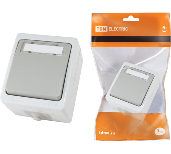Звонковая кнопка с полем для надписи TDM ELECTRIC IP54 Вуокса SQ1803-0006