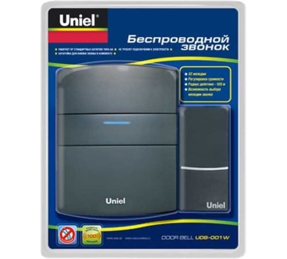 Беспроводной звонок Uniel UDB-001W-R1T1-32S-100M-BL 2236