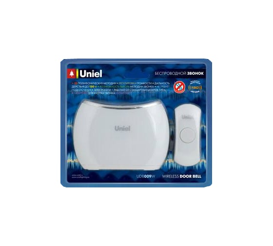 Беспроводной звонок Uniel UDB-009W-R1T1-32S-150M-WH 8274