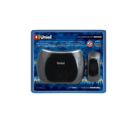 Беспроводной звонок Uniel UDB-009W-R1T1-32S-150M-BL 8275