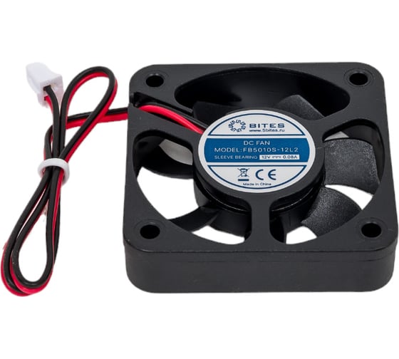 Вентилятор 5bites 50x50x10мм, подшипник скольжения, 4200rpm, 24 дБ, 2pin FB5010S-12L2