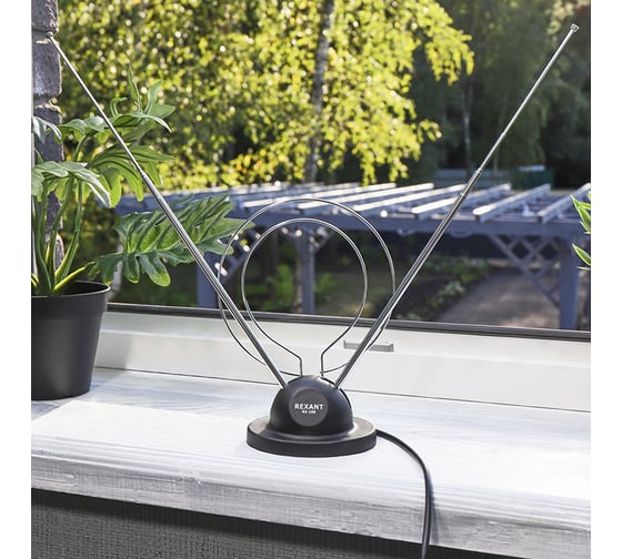 Антенна на подставке с кольцом REXANT VHF UHF 47-860 MHz К RX-100 34-0100