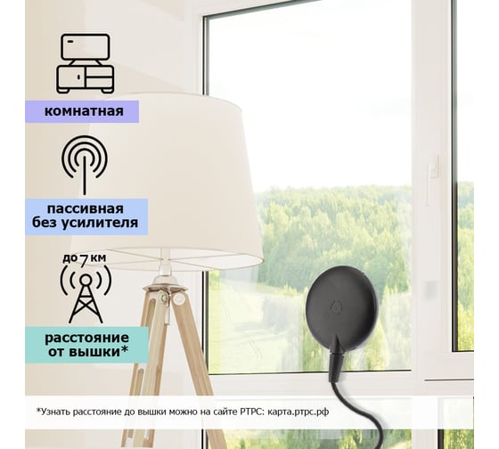 Комнатная антенна для цифрового телевидения REXANT RX-255 DVB-T2 34-0255