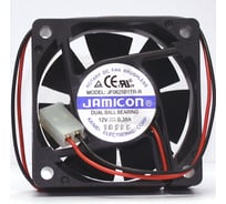 Вентилятор JAMICON JF0625B1TR-R (JF0625B1TR000C066R) (6000RPM) 12V/0,38A (60x60x25) B (подшипник) CFM29,77/dBA42,1, с разъемом 2 конт. MOLEX 5239-2(PHU-2) C00034851