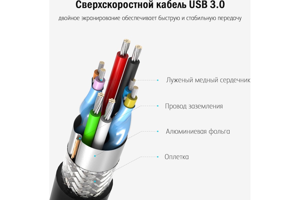 Внешний корпус - бокс SATA - USB3.0 для жесткого диска SSD/HDD 3.5”, алюминий, серебро