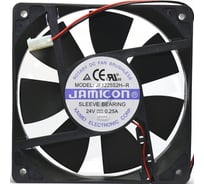 Вентилятор JAMICON JF1225S2H--R (JF1225S2H-000C066R) (2400RPM) 24V/0,2A (120x120x25) S(втулка) CFM80,11/dBA39,5 с разъемом 2 конт.MOLEX 5239-2(PHU-2) C00034858