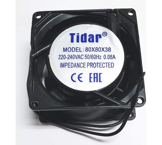 Вентилятор TIDAR RQA8038HBL 110V 50/60Hz 0.16/0.15A 13/11W 1