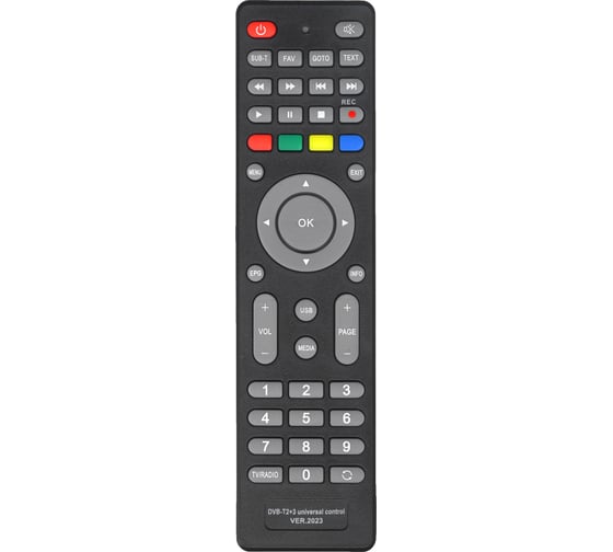 Пульт dvb-t2+3 ver.2023 для ресиверов huayu HRM2177 1