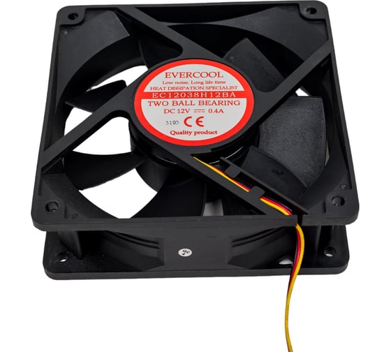 Осевой вентилятор охлаждения EVERCOOL 120x120x38 12В EC12038H12BА 2015154046