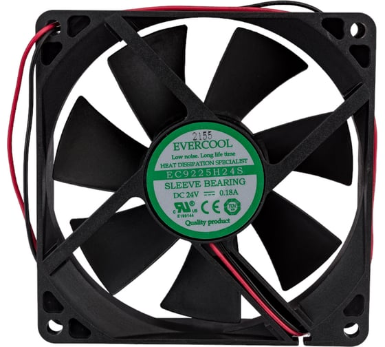 Вентилятор охлаждения EVERCOOL осевой, 92x92x25 24в EC9225H24S 2015144587 1