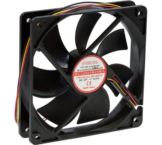 Вентилятор охлаждения EVERCOOL осевой, 120x120x25 24b EC12025H24BA 2015273483