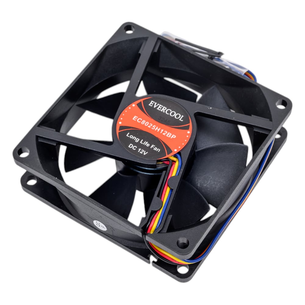 Вентилятор охлаждения EVERCOOL осевой, 80x80x25 12b pwm