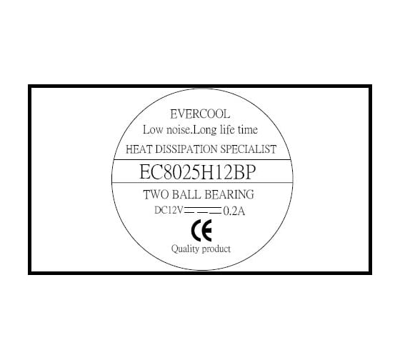 Вентилятор охлаждения EVERCOOL осевой, 80x80x25 12b pwm EC8025H12BP 2015932588