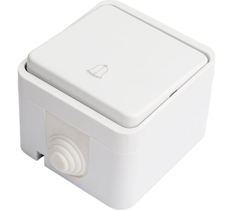 Одноклавишная кнопка звонка EKF Прага 10А IP44 белая EKZ10-026-10-44