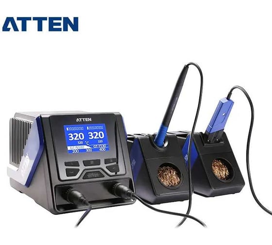Цифровая двухканальная паяльная станция ATTEN 200 Вт (220 В) с GT-Y130 (130 Вт) и GT-N100 GT-6200