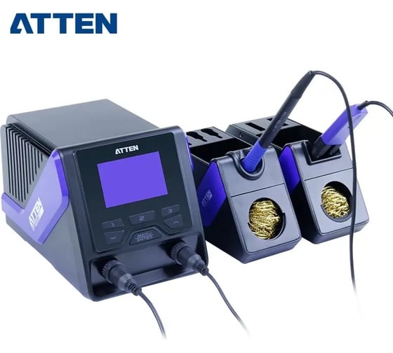 Цифровая двухканальная паяльная станция ATTEN 200 Вт (220 В) с GT-Y130 (130 Вт) и GT-N100 GT-6200