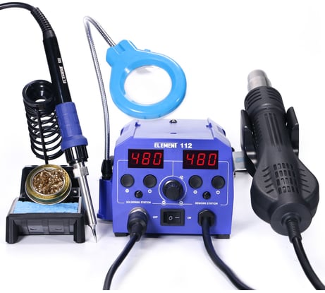Паяльная станция ELEMENT 112 (фен + паяльник) 18904