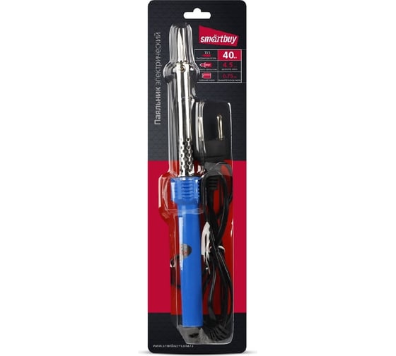 Электрический паяльник Smartbuy 40 вт, термостойкая рукоятка, длина шнура 0.8 м, tools/100 SBT-SI-40