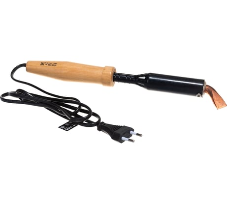 Электропаяльник Зубр Мастер для лужения с деревянной рукояткой и долговечным жалом форма клин 150 Вт 55405-150_z01