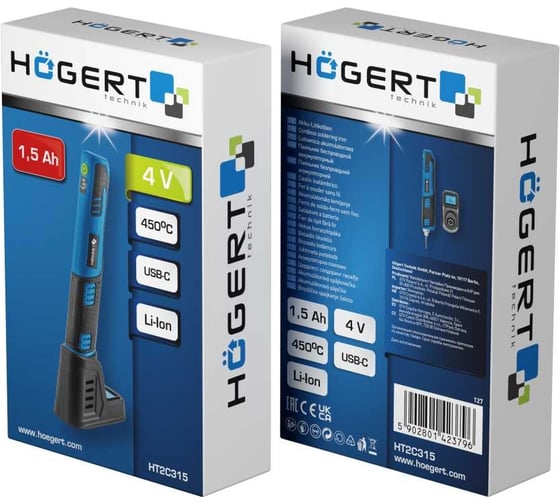 Паяльник беспроводной аккумуляторный HOEGERT TECHNIK 4V HT2C315