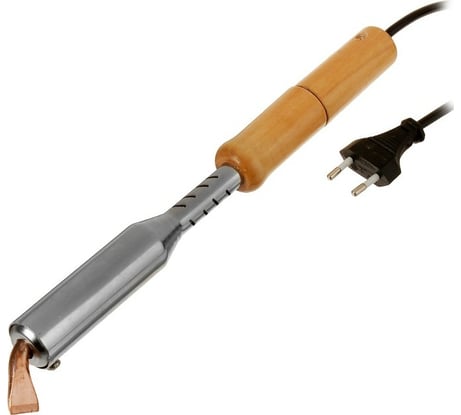 Паяльник ТУНДРА деревянная рукоятка, плоское жало, 150Вт, 220В 1026067