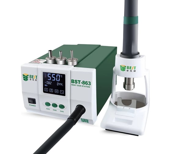 Станция горячего воздуха BestTool BST-863 1200Вт, Сенсорный дисплей, 110-550 С 145793