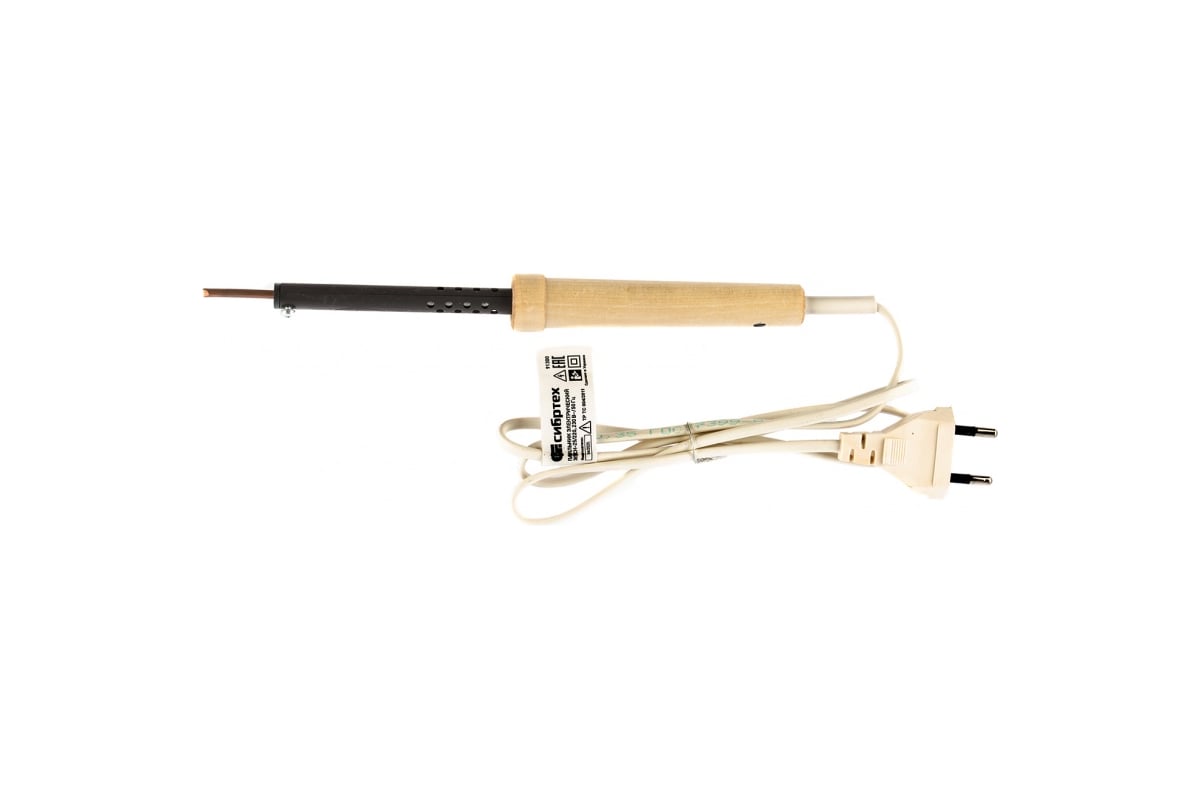 Электрический паяльник СИБРТЕХ ЭПСН-25/220 деревянная ручка Россия ...